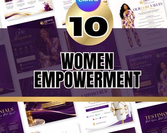 Women Empowerment Instagram Templates | Editable Canva Social Media Posts | Girl Boss Motivational Quotes | Female Entrepreneur | 10 Canva