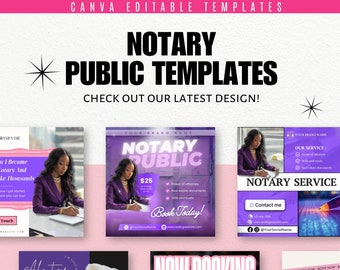 Notary Public Canva Template / Service Flyer Template / Instagram Canva Editable Template / Notary Public Bundle Post / Notary Business post