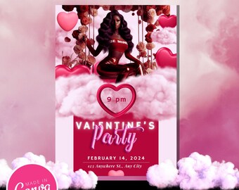 DIY Valentines Party Flyer , February Flyer, Party Flyer, club Flyer, Canva Flyer, Canva Template 2024