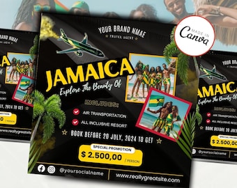 TRAVEL agent Flyer / Travel Agent Canva / Travel Agent / Canva Template 2024 / Travel Agent Template / DIY Travel Agent Flyer / JAMAICA