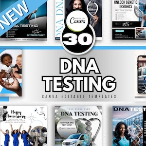DNA Testing Flyer Canva Templates / DIY Medical DNA Lab Service Website/ Mobile Dna Concierge / Medical Template / Medical holiday / health