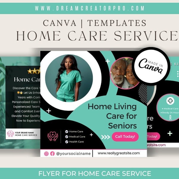 Home Care Service Flyer / DIY Home Care Service Flyer/ Canva Template 2024 / Medical Template / Medical flyer / Medical flyer Template / CNA