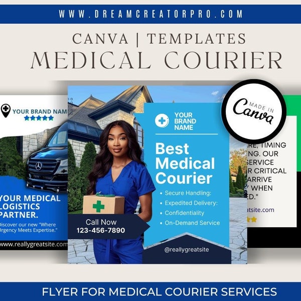Medical Courier Service Flyer / DIY Medical Courier Service Flyer/ Canva Template 2024 / Medical Template / Medical flyer / Medical Template