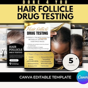 薬物検査毛包チラシ / DIY 医療薬物検査ラボサービスチラシ / Instagram 投稿 / 医療テンプレート / 医療チラシ / 健康 / FB