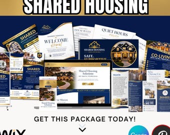 Shared Housing Marketing Bundle Canva Templates | Group Home Business Kit | Wix Website, Welcome Packet, Referral Packet, Brochure & Flyer