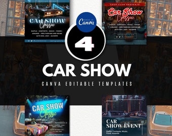 Modello di volantino per festa di club per show automobilistico / Volantino per festa / Volantino per club / Volantino Canva / Strada per eventi per show automobilistico / volantino digitale / Ig Post / Volantino per eventi