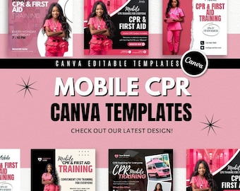 CPR Flyer TEMPLATE / DIY Medical Service Flyer/ First Aid Flyer