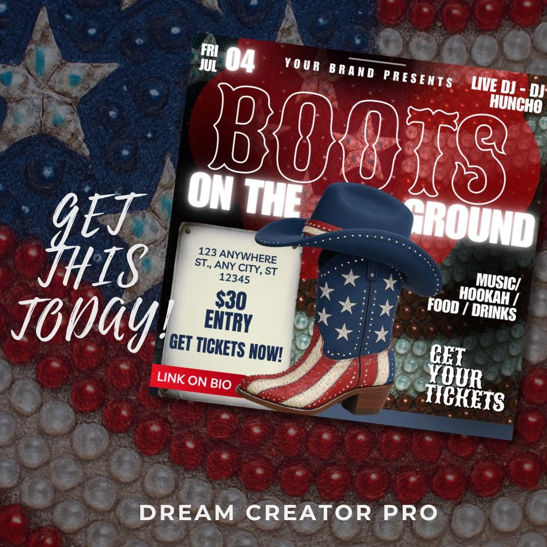 Western Night Party Flyer Template, 4TH of July , Canva Flyer, Event