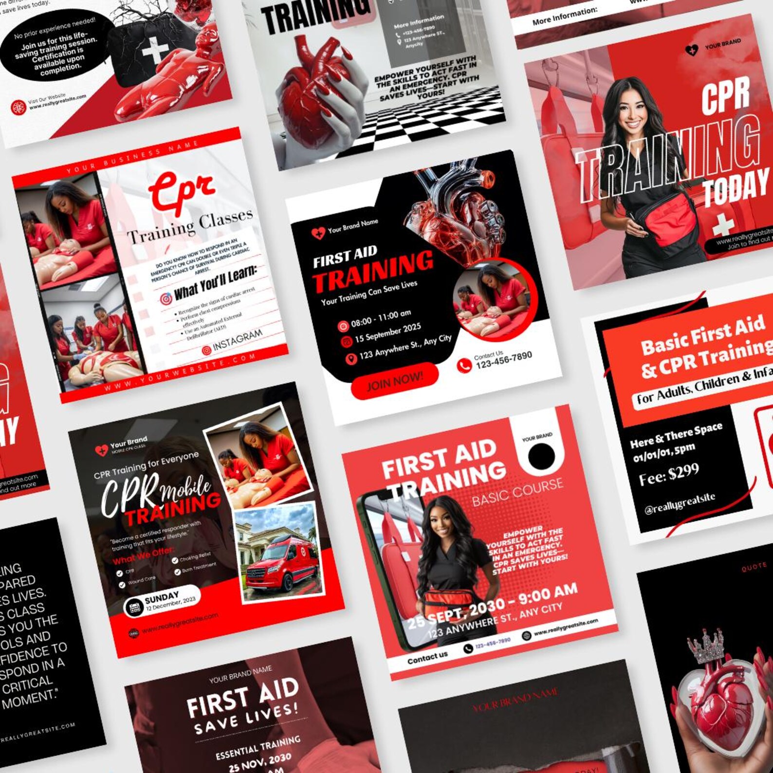 Mobile CPR Flyer TEMPLATE / DIY Medical Service Flyer/ First Aid Flyer ...