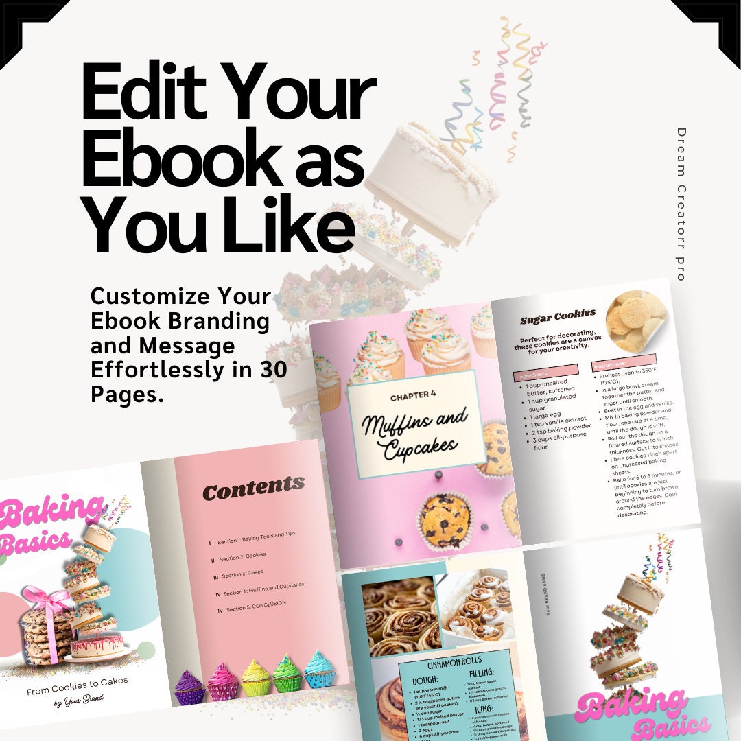 Baking Basics Recipe Canva Ebook Template / Cookbook Guide / Ebook ...