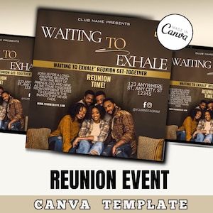 Reunion Friend Event Flyer Template / Waiting To Exhale Party / Canva / Event Invitation / Kickback flyer / Party Club / Empowerment ig