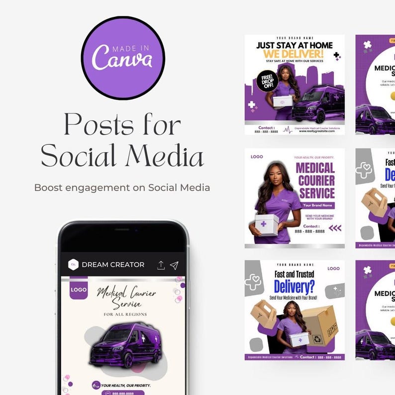 Medical Courier Service Flyer / DIY Medical Courier Service Flyer/ Canva Template 2024 / Medical Template / Medical flyer / Medical Template