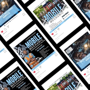 Editable Mobile Mechanic Flyer Template - Auto Repair Service Advertisement - Printable DIY Marketing Flyer for Car Repair Business