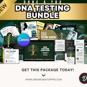 Mobile Lab Marketing Bundle | DNA Testing Canva Templates | Flyers, Business Cards, Rack Cards, Yard Signs, Website, Brochure & IG Posts