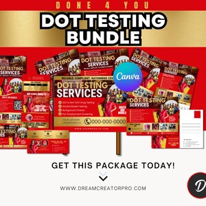 DOT Testing Drug Lab Service Flyer, Employment Consortium, Mobile Lab Solutions, Professional Medical Healthcare Compliance Testing Template