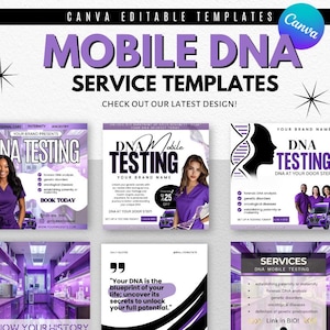DNA Testing Flyer Canva Templates / DIY Medical DNA Lab Service Ig Post/ Mobile Dna Concierge / Medical Template / Medical holiday / health