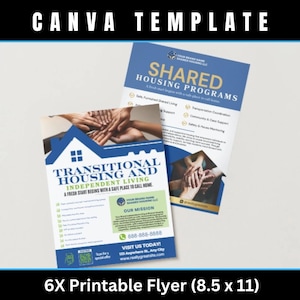 Shared Housing & Independent Living Printable Flyer Bundle | Transitional Housing Canva Templates | Reentry, Seniors & Supportive Living