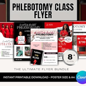 Phlebotomie Klasse Flyer / DIY Sanitätsdienst Flyer / gesundheitliche Kurs / Pflegekurs / Medizinischer Flyer / Medizinische Vorlage / Gesundheits-Flyer