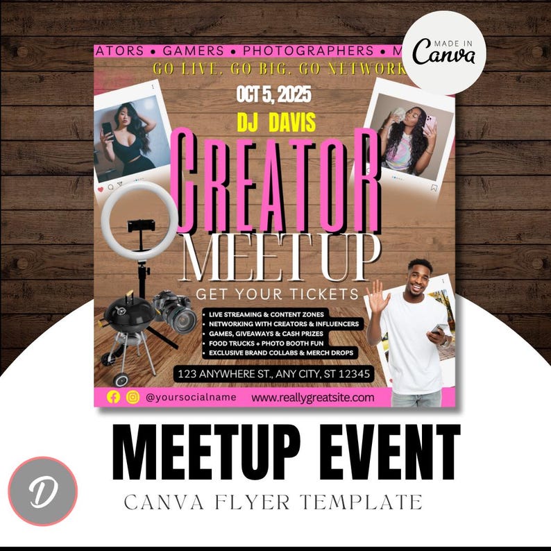 Creator Meet-up IG Flyer Template | Editable Canva Design | Content ...