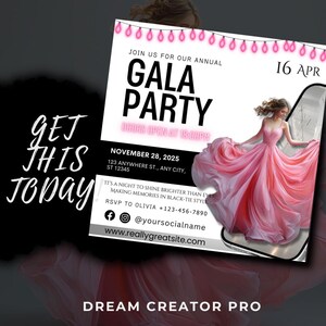 Spring Gala Invitation Spring Gala Event Flyer Template / Homecoming Flyer / Digital Flyer ...
