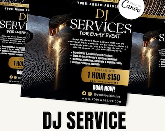 DJ Booth Rental Flyer Template | Canva Editable IG Post | DJ Equipment Rental Party Flyer | Nightlife Event Digital Download / dj services