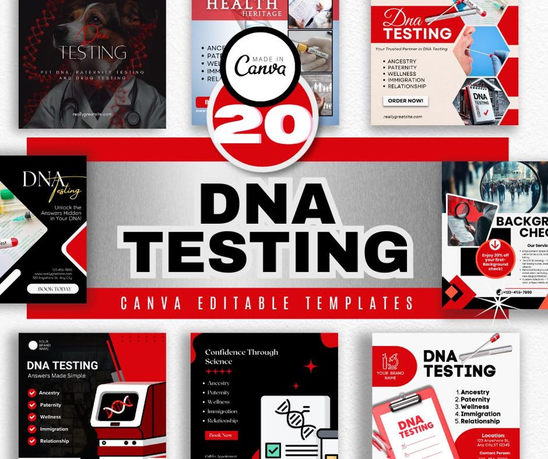 DNA Testing Flyer Canva Templates / DIY DNA Lab Service Instagram ...