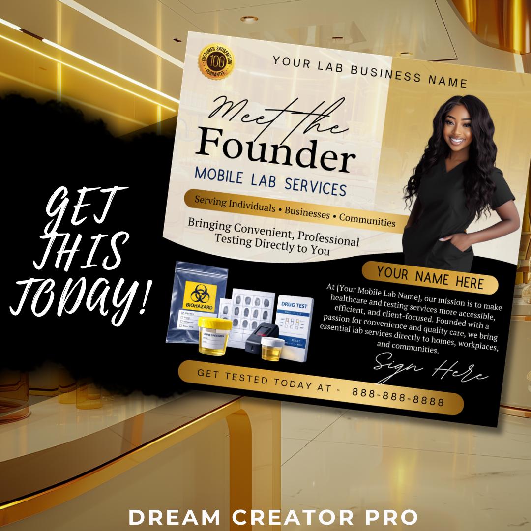 Lab Inauguration Flyer Mobile Lab Meet the Founder Service Flyer / DIY Medical Mobile Lab ...