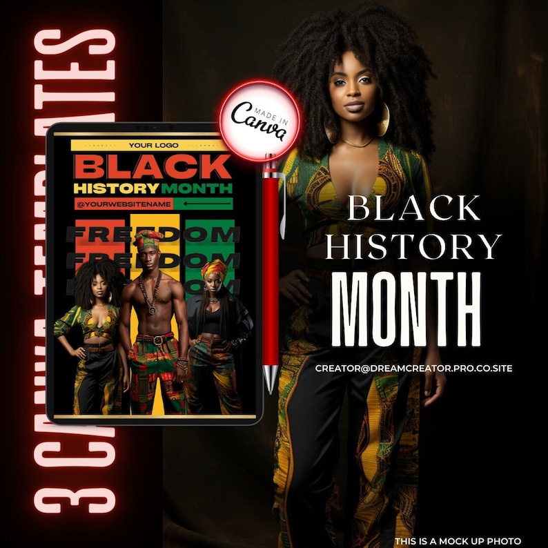 Black History Month Canva Templates Empower and Inspire, TEMPLATE PACK