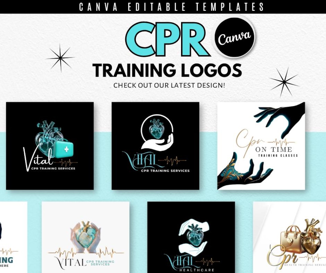 CPR Logo Template / DIY Medical Service Flyer / First Aid Logo / Health ...