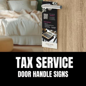 Tax Service Door Hanger Template - Editable Canva Tax Prep Door Flyer - Printable Marketing Design for Tax Preparer & Accounting Firms
