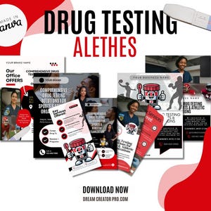 Sports Drug Testing Flyers & Rack Card Canva Templates | Athletic Team Health | DIY Medical Drug Lab Service Flyer / Medical Template