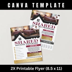Shared Housing Canva Template Bundle | Reentry & Transitional Housing Marketing Kit | Flyers, Yard Sign, Rack Card, Brochure Banner Set