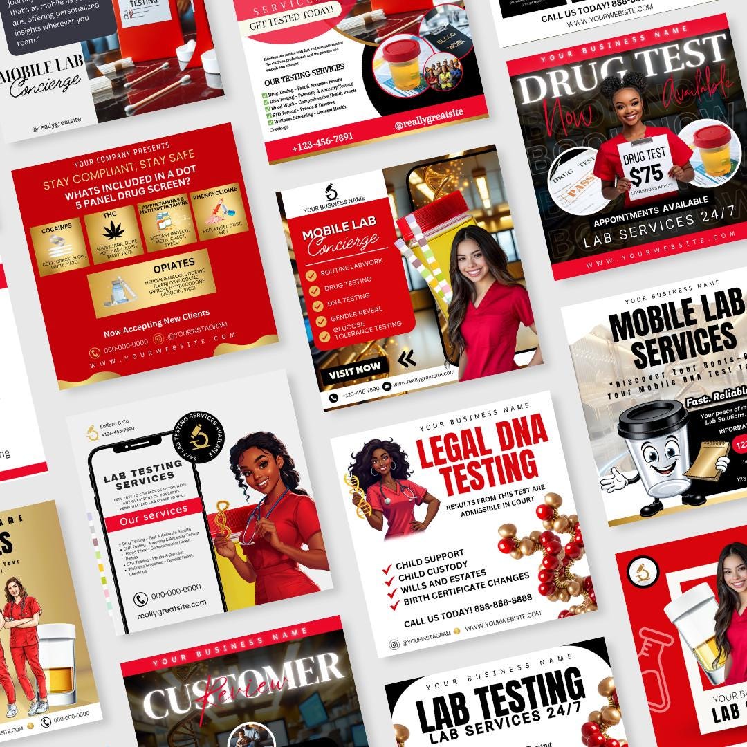 Lab Ig Lab Solutions Bundle Canva Flyer Template / DIY Mobile Lab Service ...