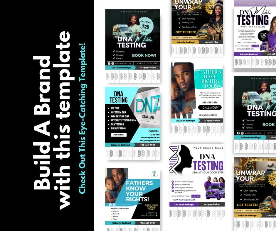DNA Testing Flyer Canva Template: Editable Lab Services Marketing - Etsy