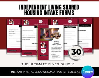 Shared Housing Independent Living Forms Packet | 30 Page Intake, Case Management & Incident Forms / Editable Template