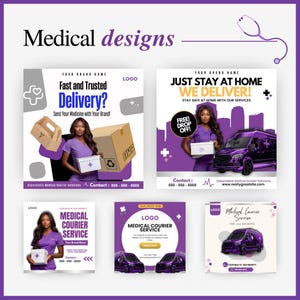 Medical Courier Service Flyer / DIY Medical Courier Service Flyer/ Canva Template 2024 / Medical Template / Medical flyer / Medical Template