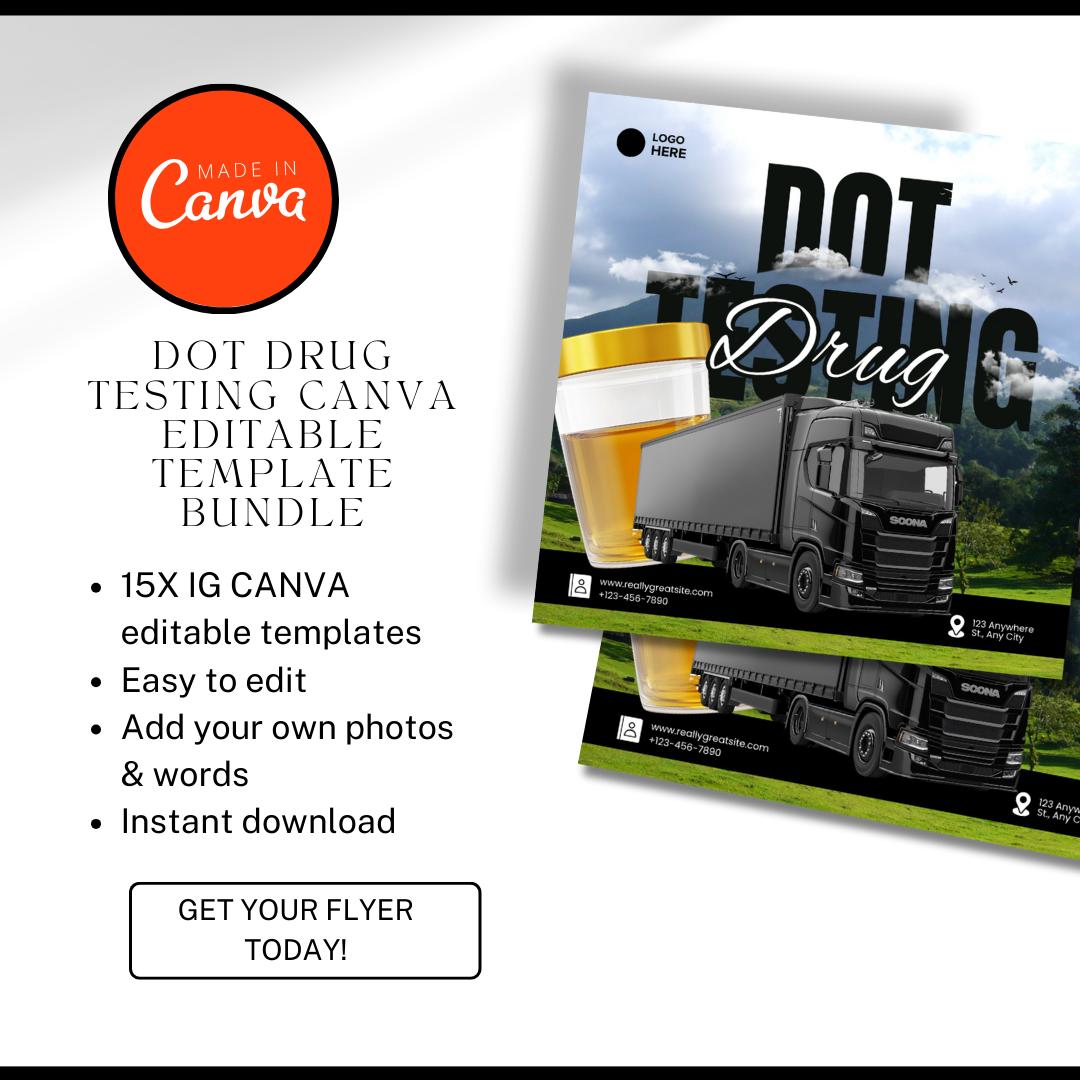 DOT Drug Testing Canva Flyer Template / DIY Medical DNA Lab Service ...