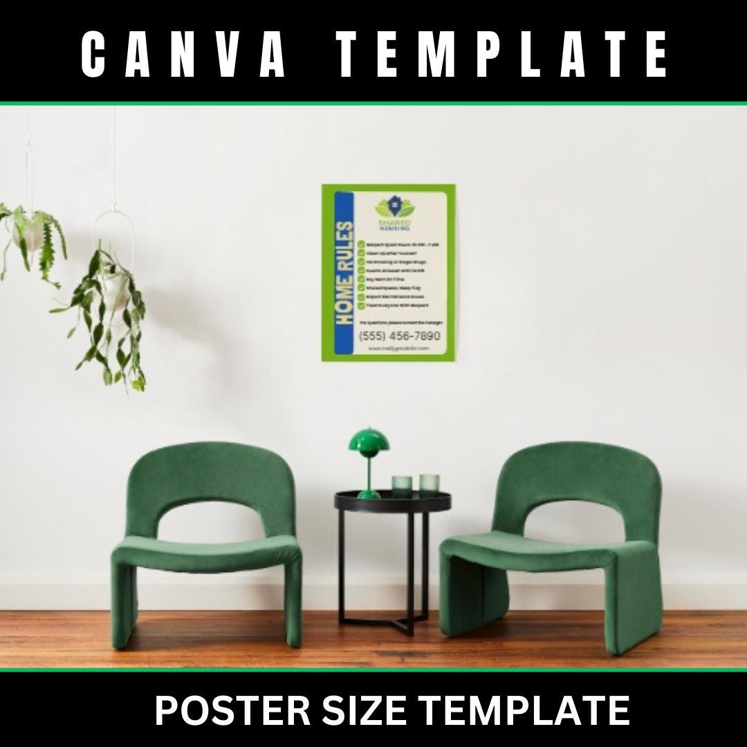 Transitional Program House Rules Posters Shared Housing Policy Signs Printable | Independent Living House Rules ...