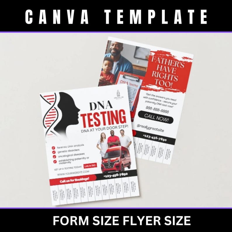 DNA Testing Tear-off Flyer Template | Editable Canva Template | DNA Lab ...