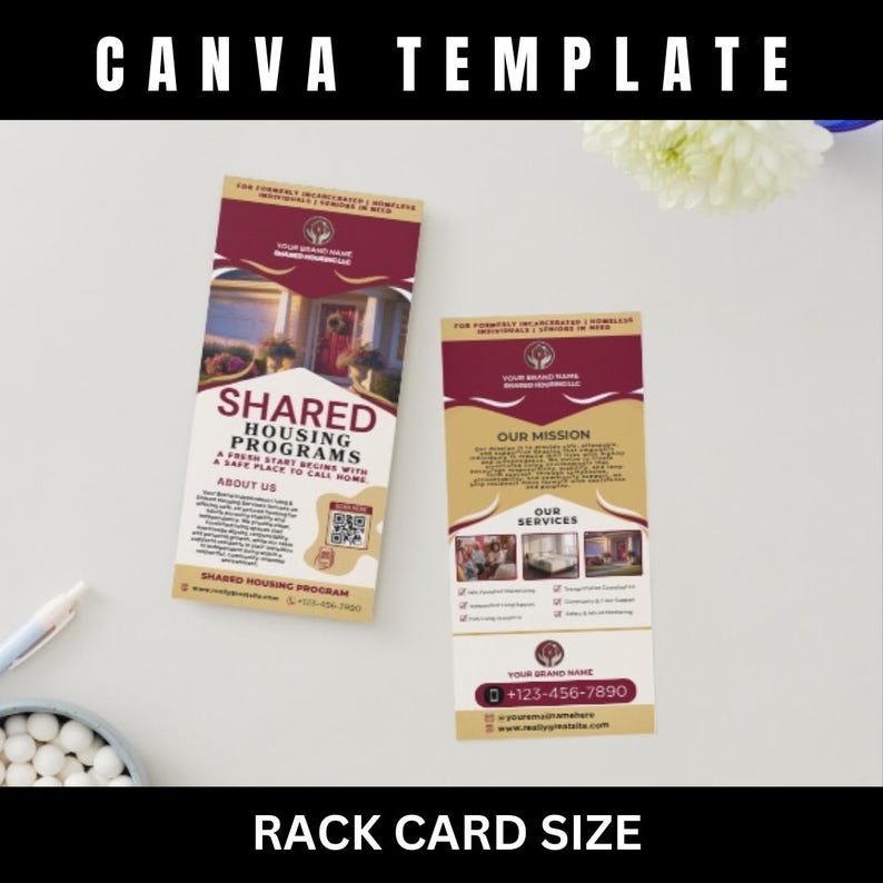 Residence Inn Rack Card Example Shared Housing Rack Card Template | Independent Living & Reentry ...