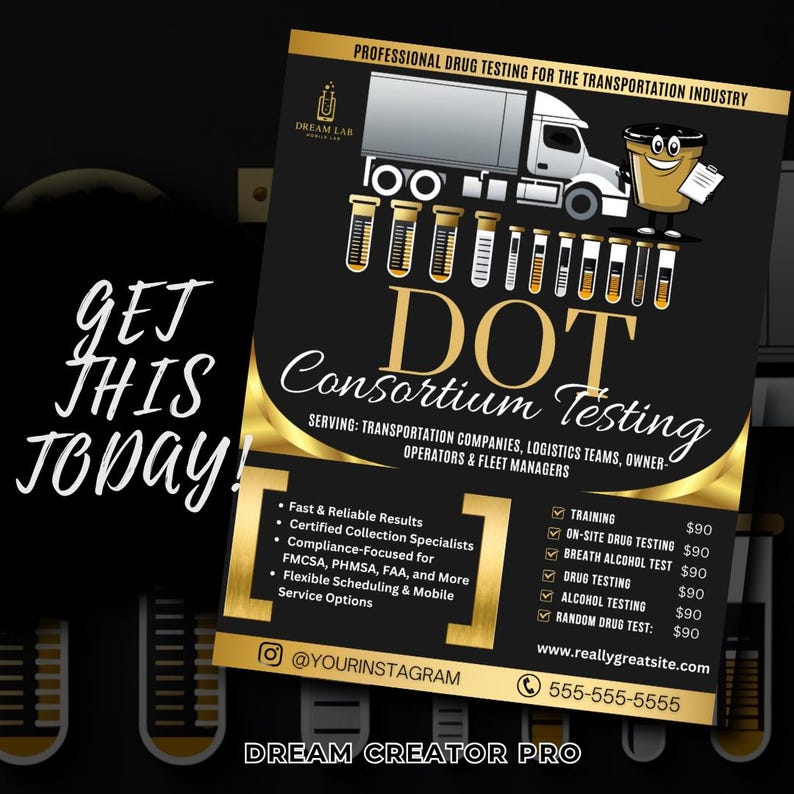 Dot Drug Testing Flyer Template | 4:5 Editable Canva Design ...