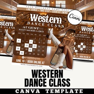Western Dance Class Instagram Flyer – Editable Canva Template | Country Line Dance Party Social Media Post / Cowgirl Rodeo / Instagram