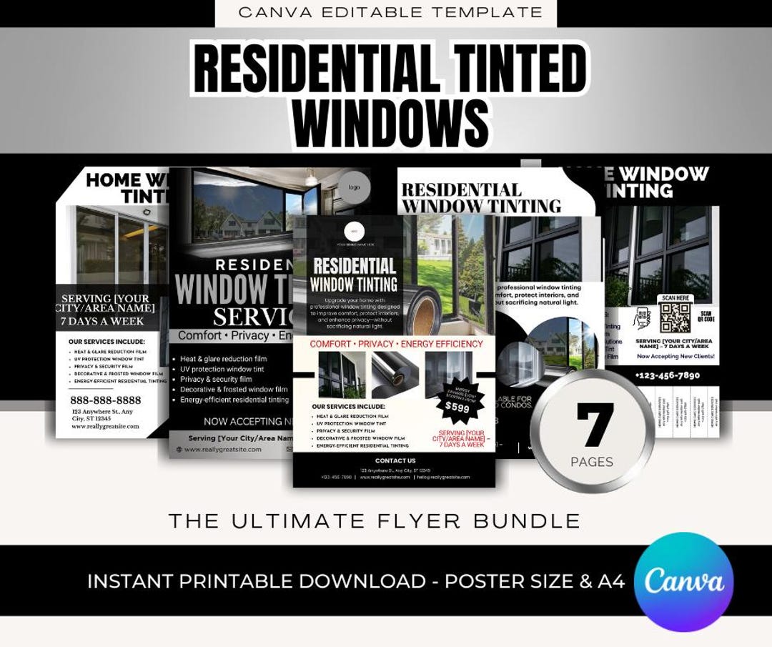 Residential Window Tinting Flyer Template | Home Window Tinting ...