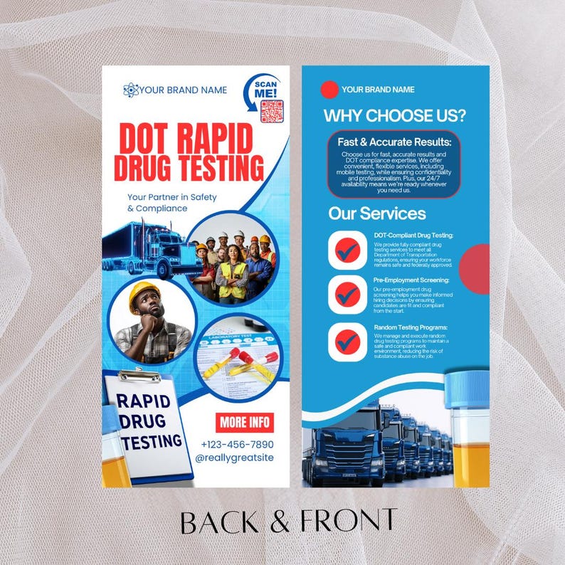 DOT Testing Consortium Rack Card Flyer Canva / DIY Drug Lab Service ...