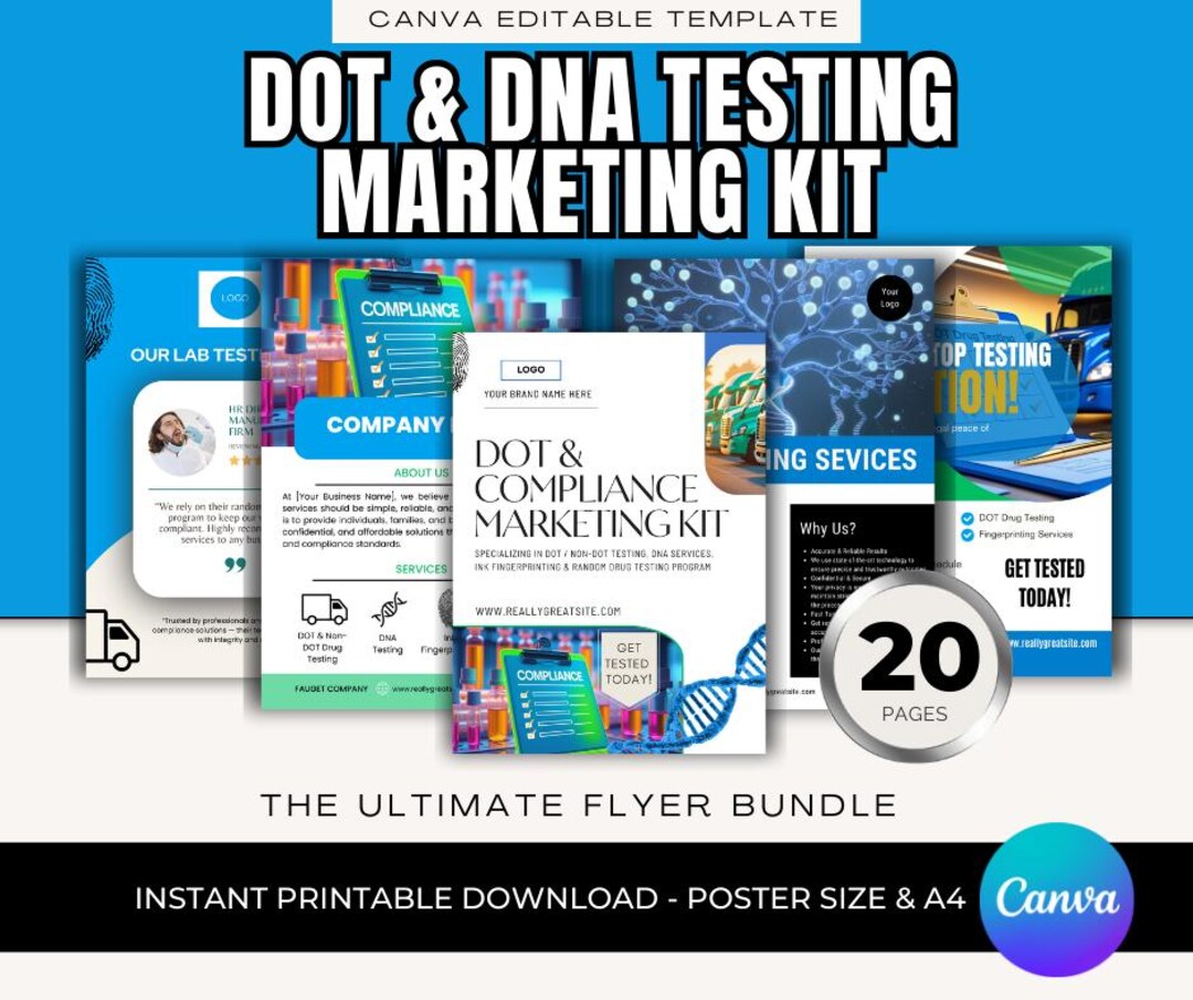 DOT & DNA Testing Marketing Kit | Business Portfolio Bundle With Flyer ...