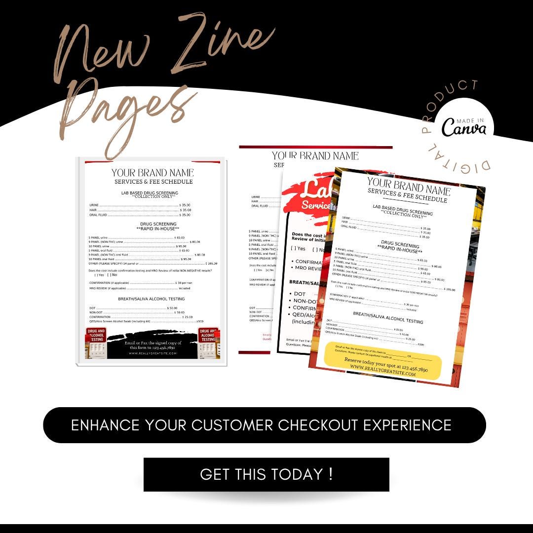 Editable Drug & Alcohol Testing Fee Schedule Flyer - Canva Template ...