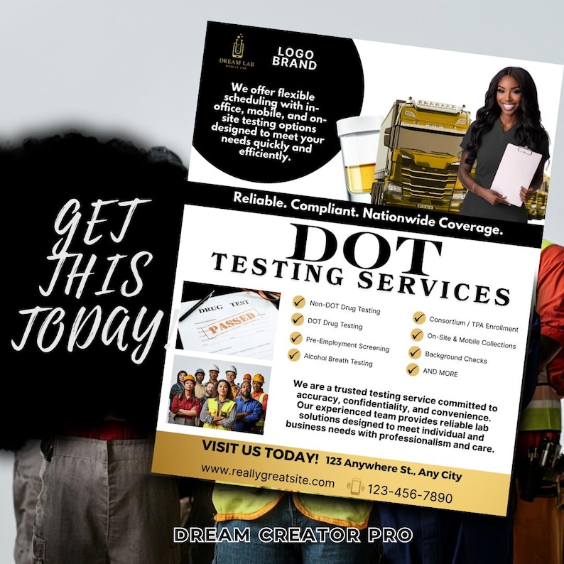 Dot Drug Testing Flyer Template | 4:5 Editable Canva Design ...