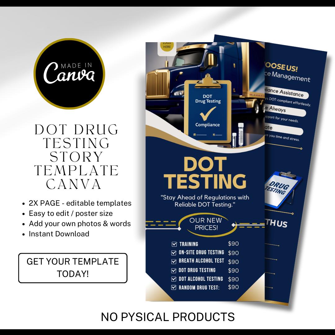 DOT Testing Consortium Rack Card Flyer Canva / DIY Drug Lab Service ...