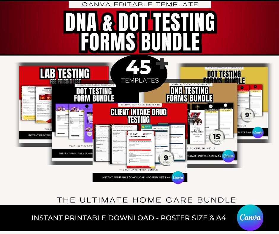 DNA & DOT Testing Forms Canva Template Bundle | Lab Testing Intake ...