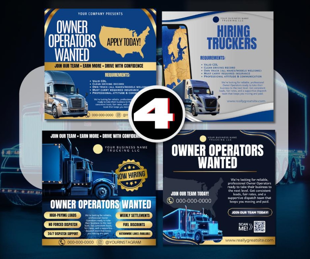 Truck Driver Hiring Templates | Owner Operator & CDL Recruitment IG ...